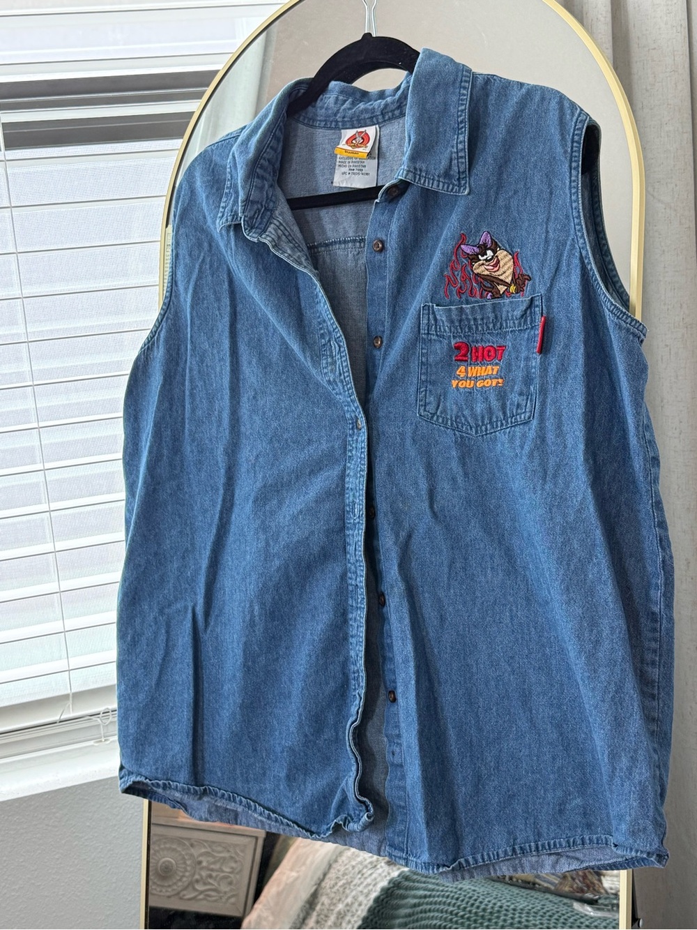 Vintage Looney Tunes She-Devil Jean Button Down Top